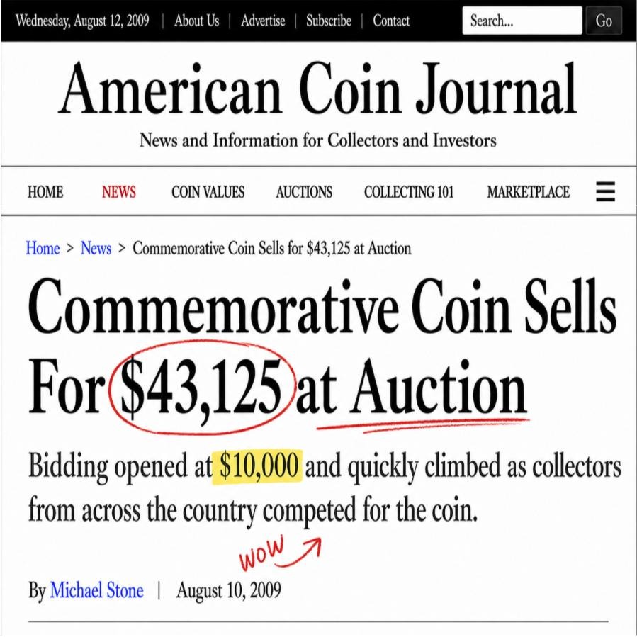 Heritage Auctions Record $43,125 Coolidge Coin